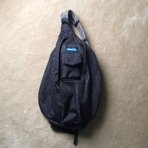 Black wood print Kavu rope bag